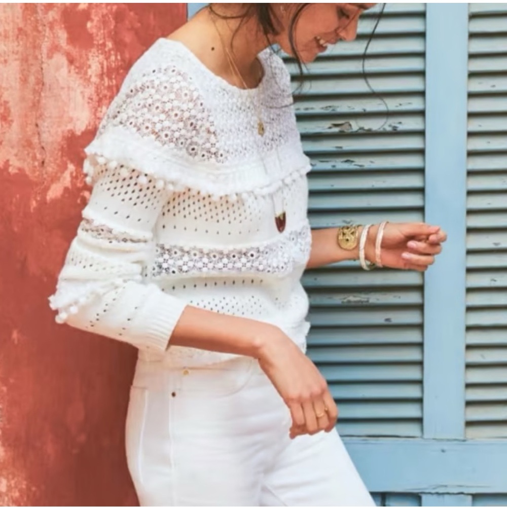 Sezane Driss Jumper Lace Sweater - medium